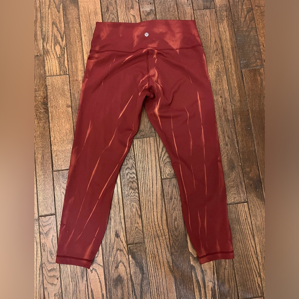 Lululemon fade sun bleached red Merlot color wunder train leggings